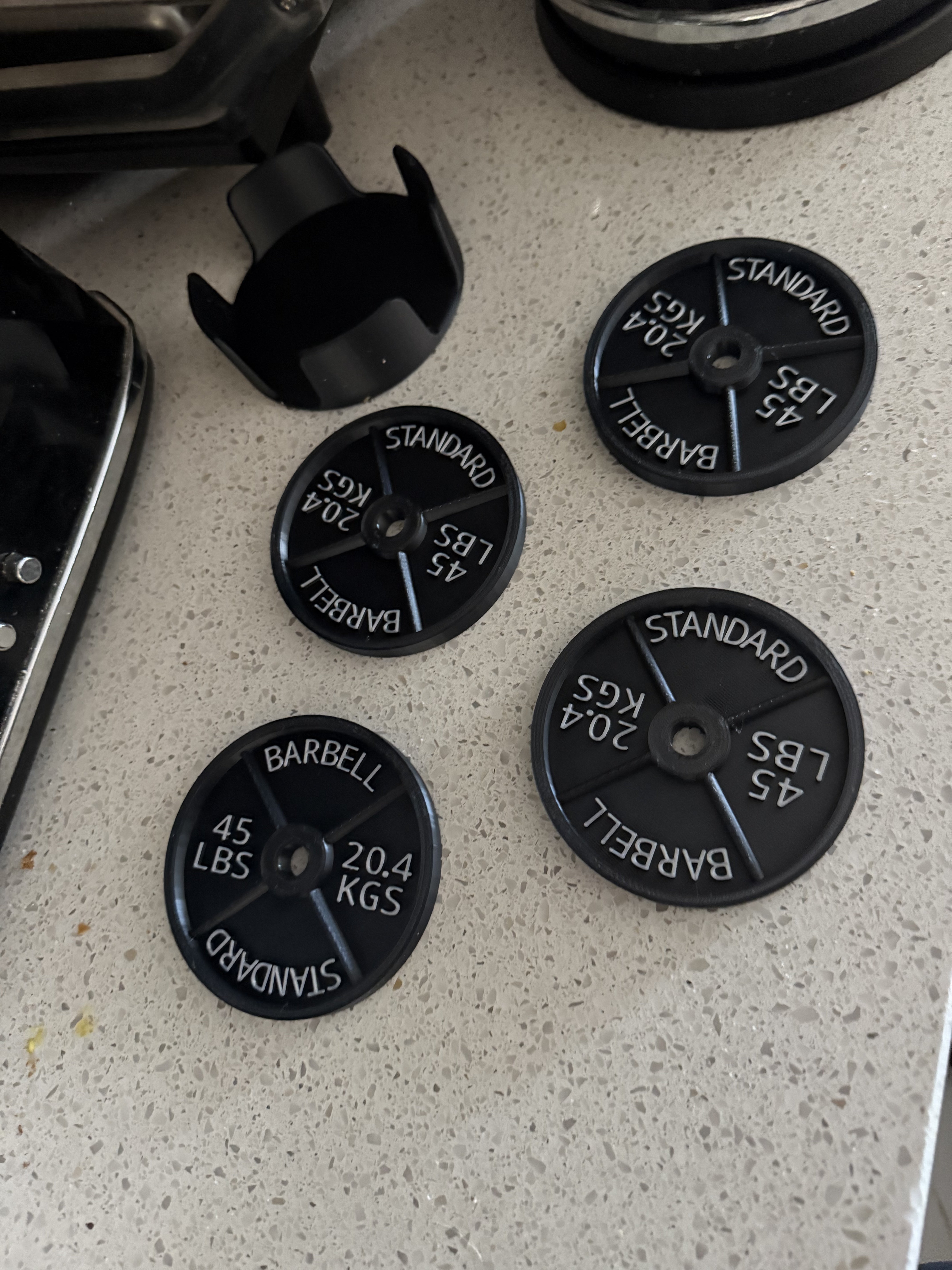 3D Printed Set of 4 Weight Plate Theme Coasters