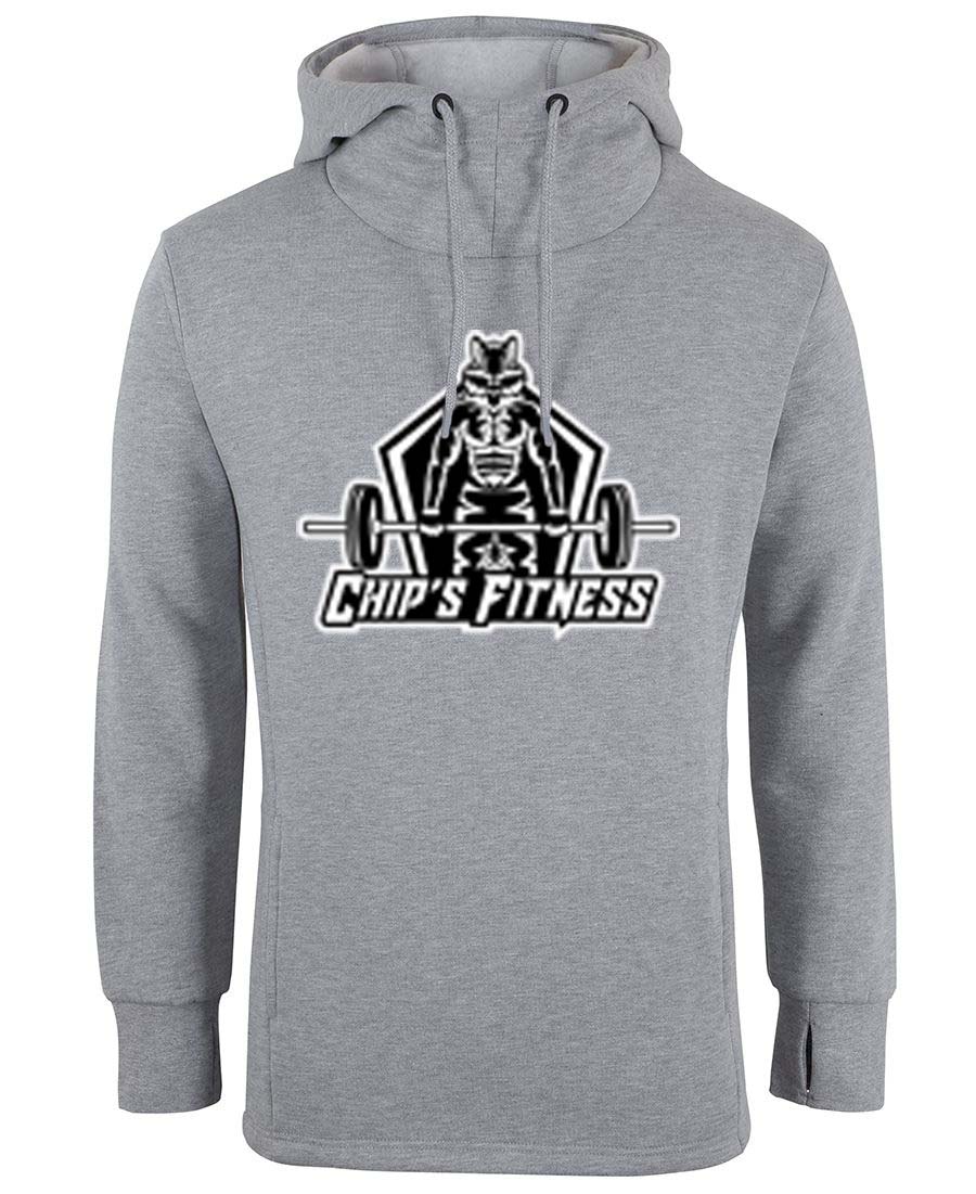 Chip's Fitness Black and White Logo Sports Hoodie