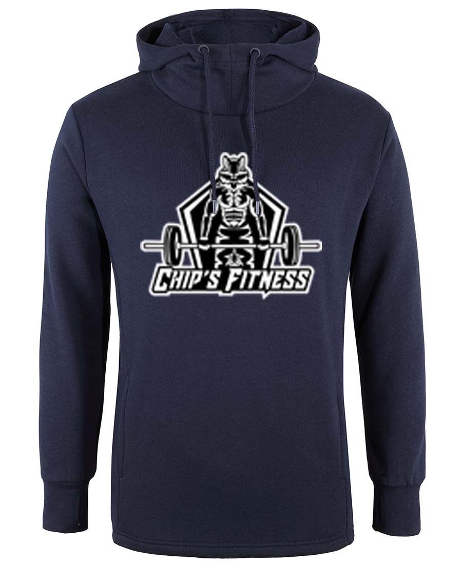 Chip's Fitness Black and White Logo Sports Hoodie