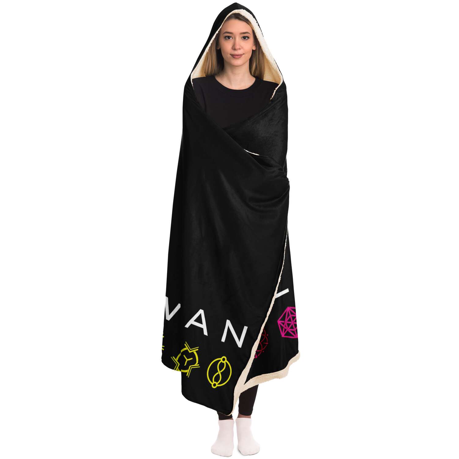 Blazing Swan Hooded Blanket