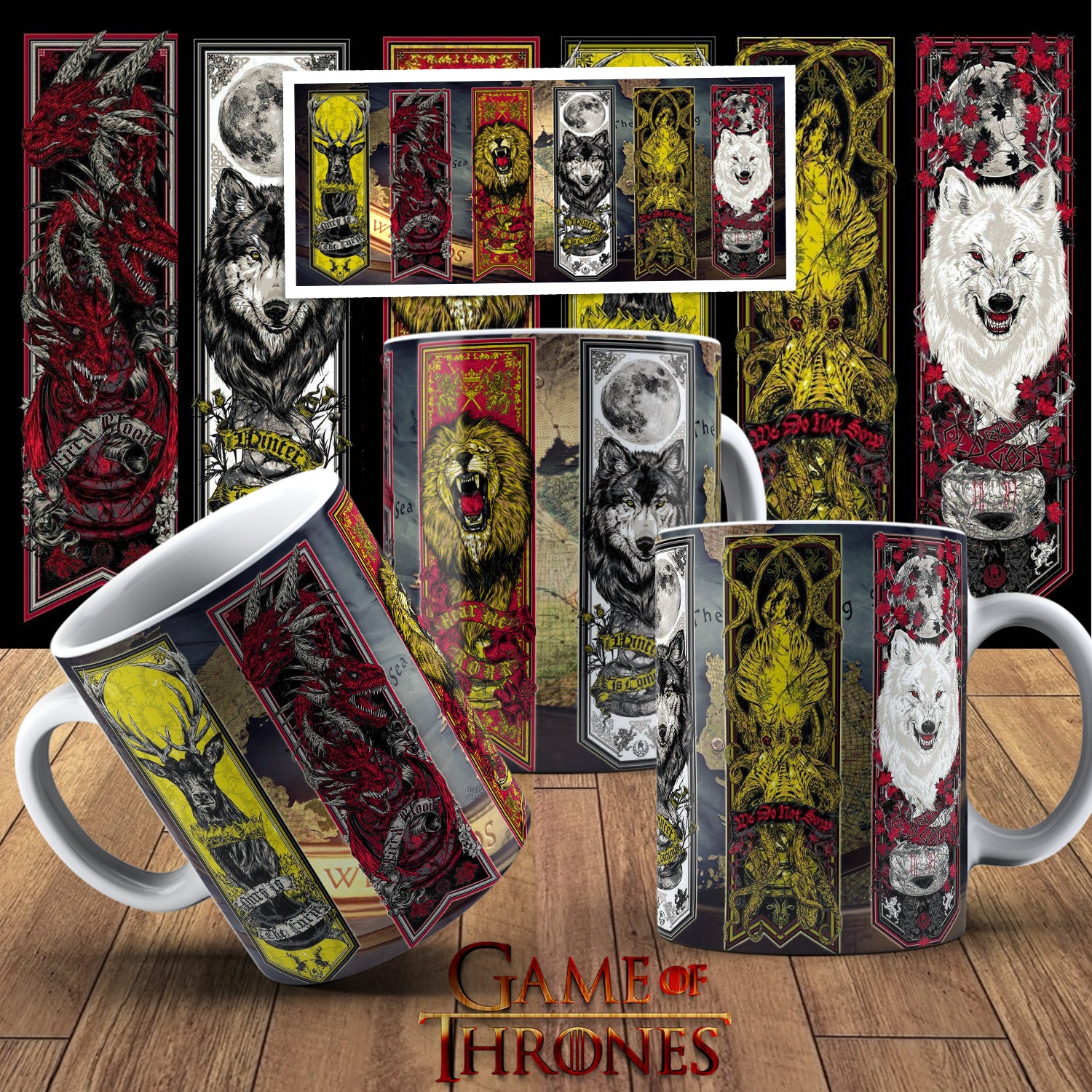 Game Of Thrones Themed Printed Coffee Mug 11oz 23 Designs!!!!!!