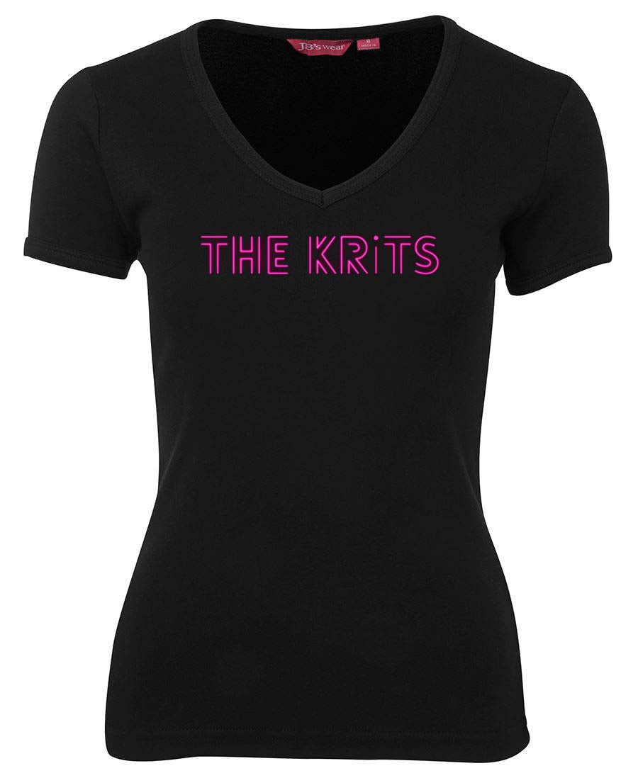Infinity Records The Krits Ladies V-Neck Logo T-Shirt