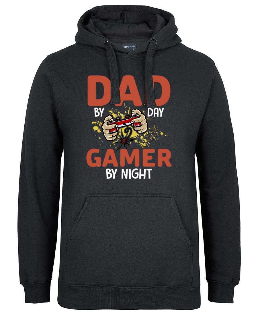 Dad by Day Gamer by Night Logo - Fathers Day Hoodie