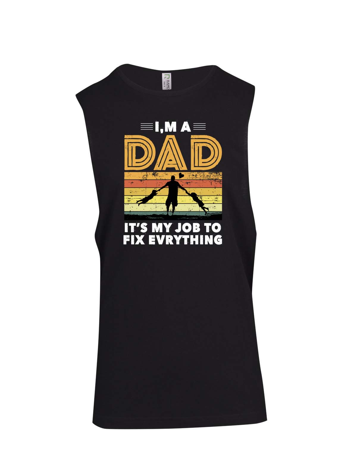 Dad's Job to Fix Everything Logo - Fathers Day Muscle T