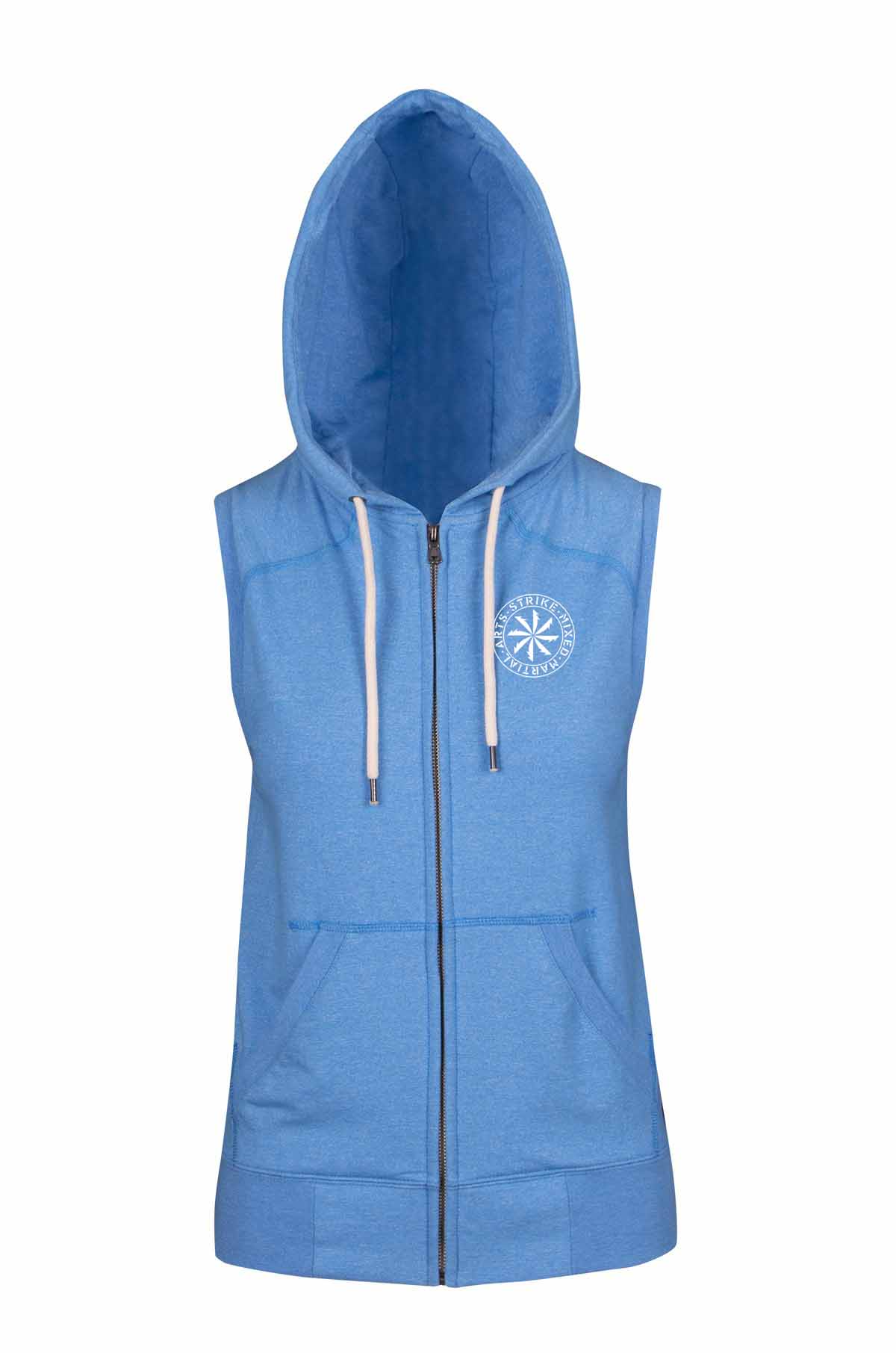 Strike MMA - Ladies Heather zip Sleeveless Hoodie