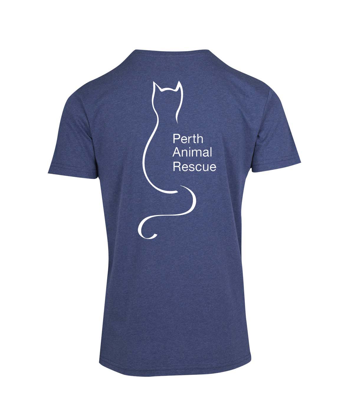 Perth Animal Rescue Double Sided Marl T-shirt - A house is not a home without a cat